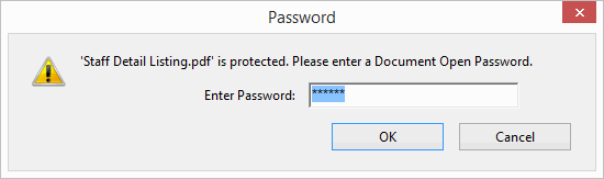 Enter Password to Open Document