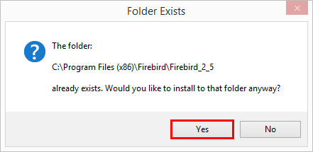 Folder exists message