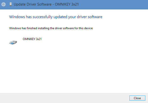 Update Driver Software Window