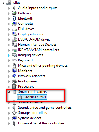 Expand Smart Card Readers Section in Device Manager