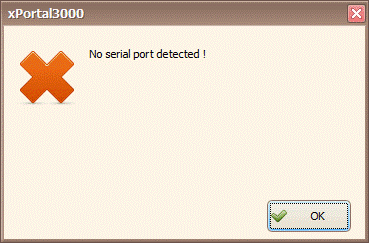 No Serial Port Detected Error Message