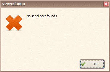 No Serial Port Found Error Message
