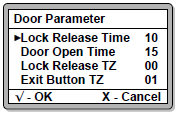 Door Parameter Screen