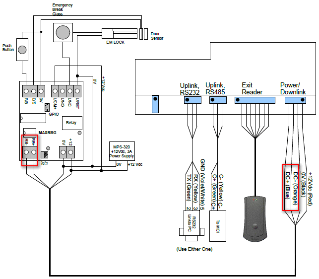 Wiring Diagram for Connection Between XP-GTR Controller to MAS-RBU Relay Board