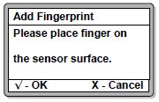 Please Place Finger On the Sensor Surface Screen