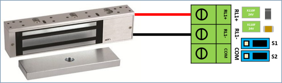 Wiring Connection from Output Point to Electromagnetic Lock