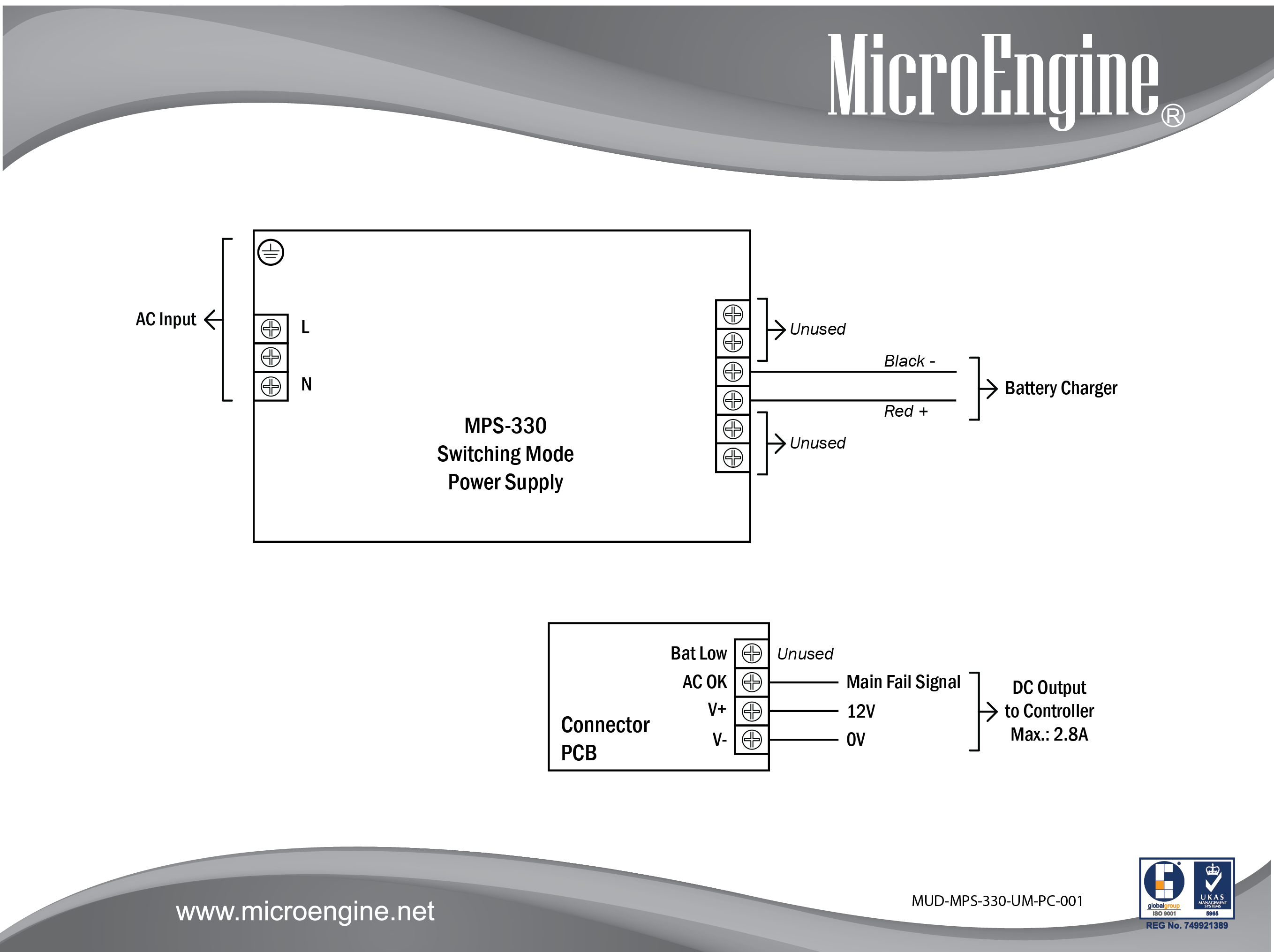 Wiring Diagram for MPS-330 Switching Power Supply