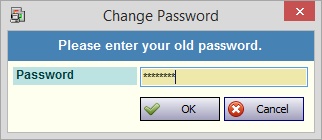 Please Enter Your Old Password Message Window