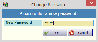 Please Enter a New Password Message Window
