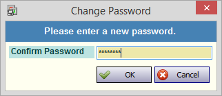 Please Enter a New Password to Confirm Password Message Window