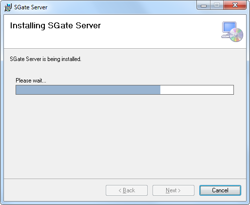 Installing SGate Server Window