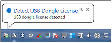USB Dongle License Detected Message