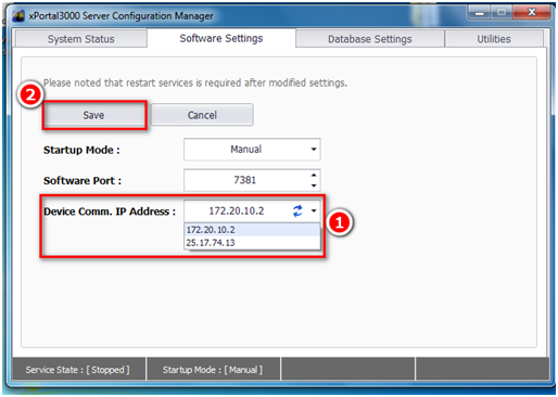 Configure the IP Address and Click Save