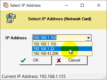 Selecting the Correct IP Address for xPortalNet Server PC