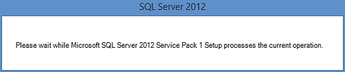 Microsoft SQL Server 2012 Processing the Operation Window