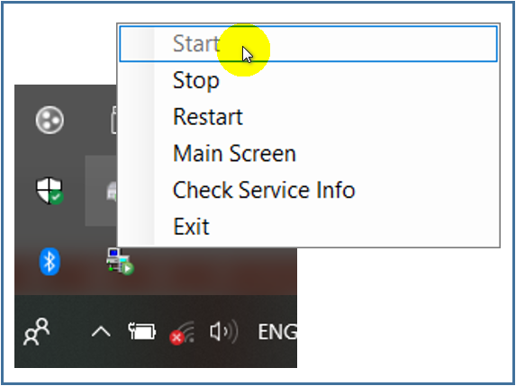 Clicking Start on xPortal Communication Gateway Icon