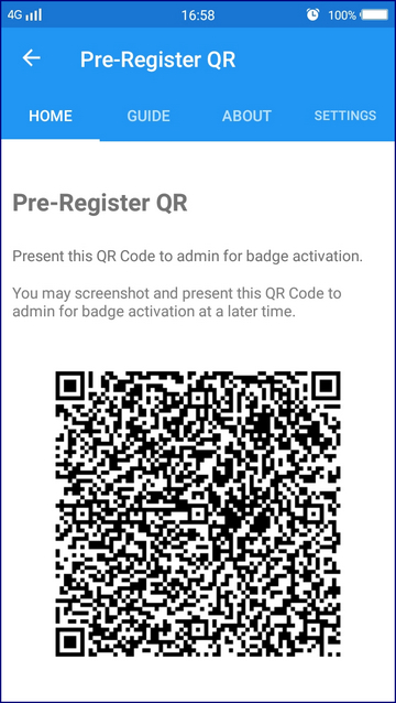 Pre-register QR Code