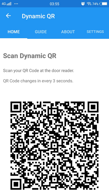 ME Mobile Access - Scan Dynamic QR Page