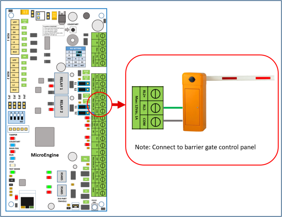 Terminating Barrier Gate at Output Relay