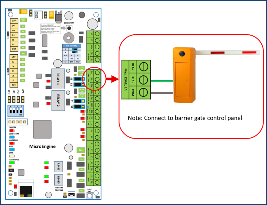 Terminating Barrier Gate to Output Relay