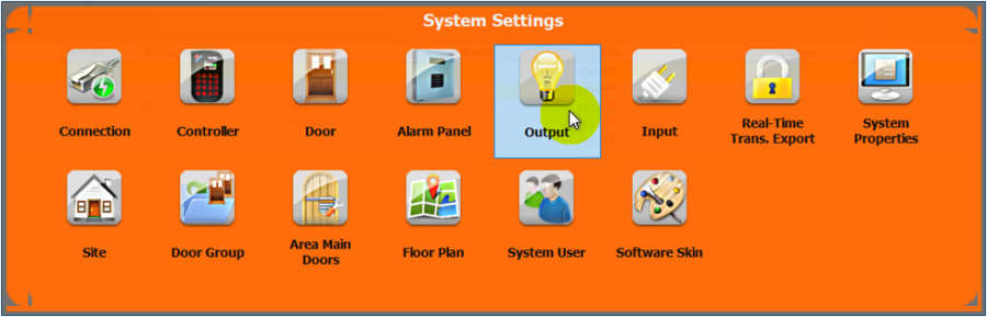 Output Icon in System Settings Menu