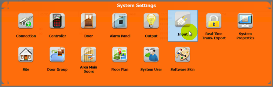 Input Icon in System Settings Menu