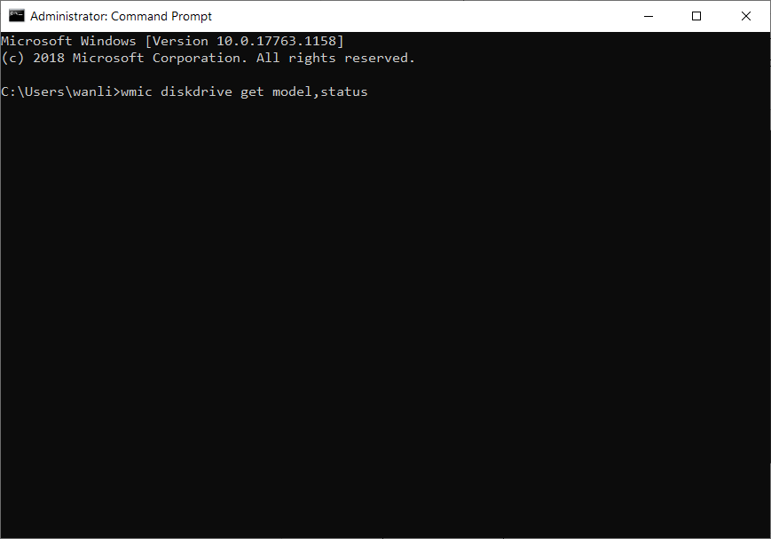 Entering the Command in the Command Prompt Window