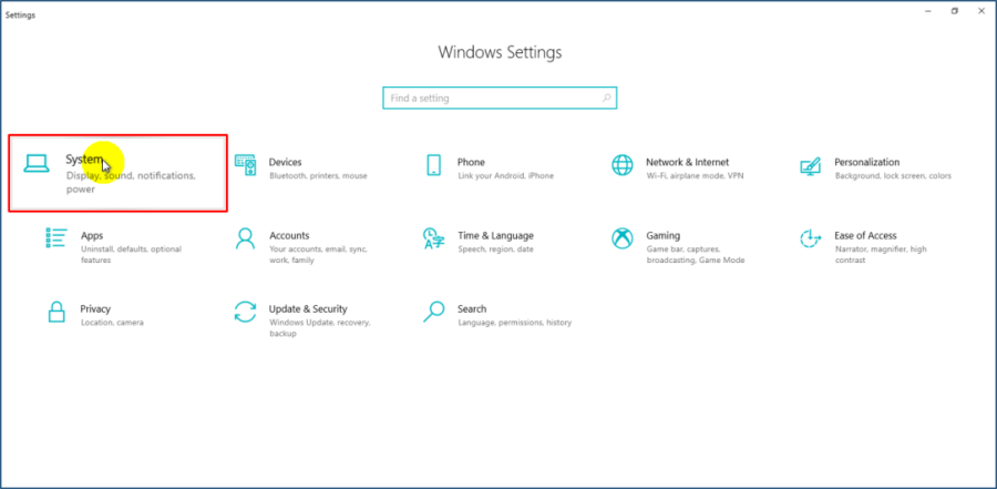 System Icon in Windows Settings Window
