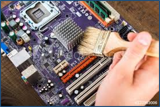 Cleaning the Motherboard Using a Brush