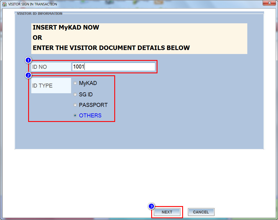 VISITOR ID INFORMATION Form