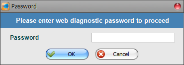 Window Prompt to Enter Web Diagnostic Password