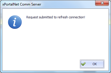 Refresh Connection Message Window