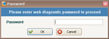 Software Prompting to Enter Web Diagnostic Password
