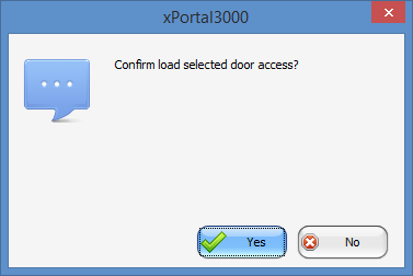 Confirm Load Selected Door Access Window