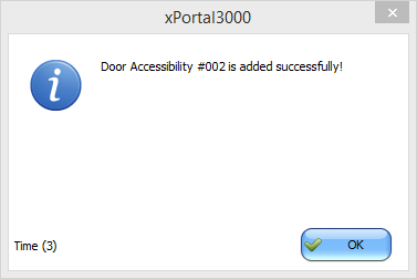 Door Accessibility is Added Successfully Window