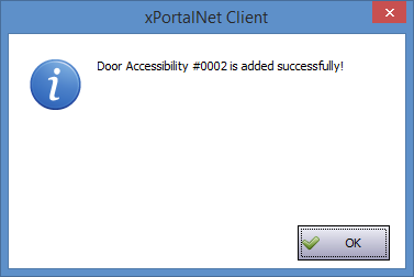Door Accessibility is Added Successfully Window