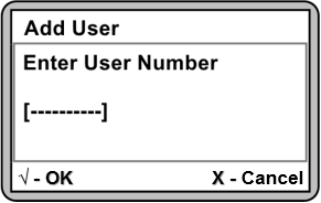 Enter User ID Number Window