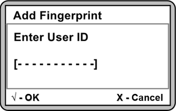 Enter User ID Window