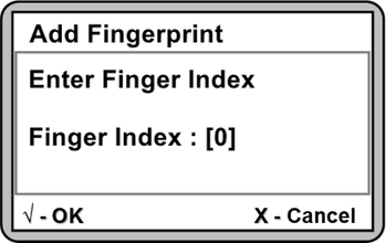 Enter Finger Index Window