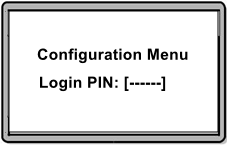 Enter MasterPIN to enter Configuration Menu