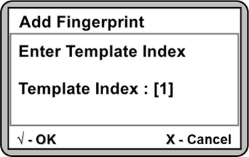 Enter Template Index Window