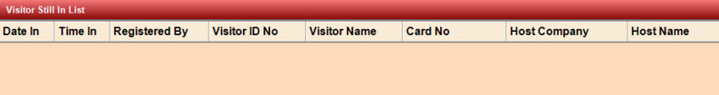 Visitor Still In List Updated and the Registered Visitor Transaction Log is Removed
