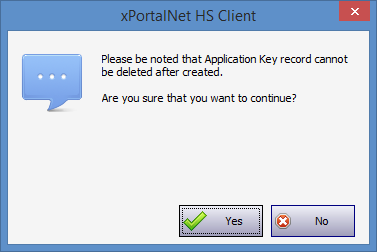 Confirming to Create the Application Master Key