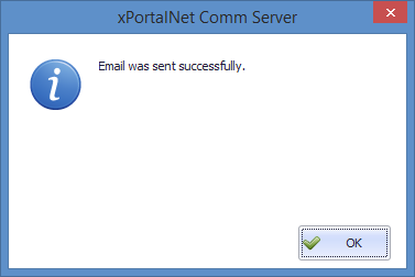 Email Was Sent Successfully Window