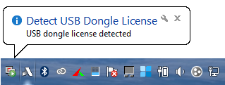 USB Dongle License Detected Message