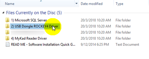 USB Dongle ROCKEY4 Driver Folder