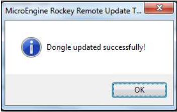 Dongle Updated Successfully Window