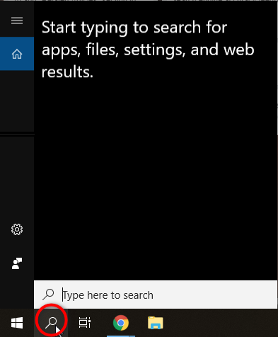 Search Icon in Windows 10