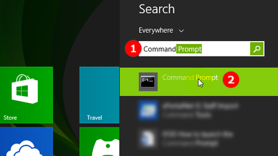 Command Prompt App from Search Result in Windows 8