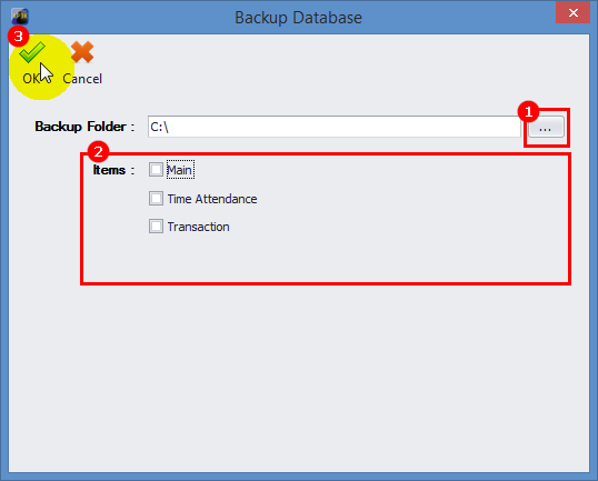 Backup Database Window